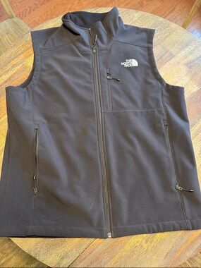 The North Face Men's Black Softshell Vest with Chest Pocket